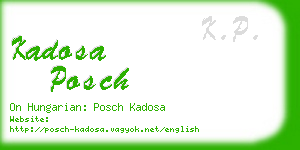kadosa posch business card